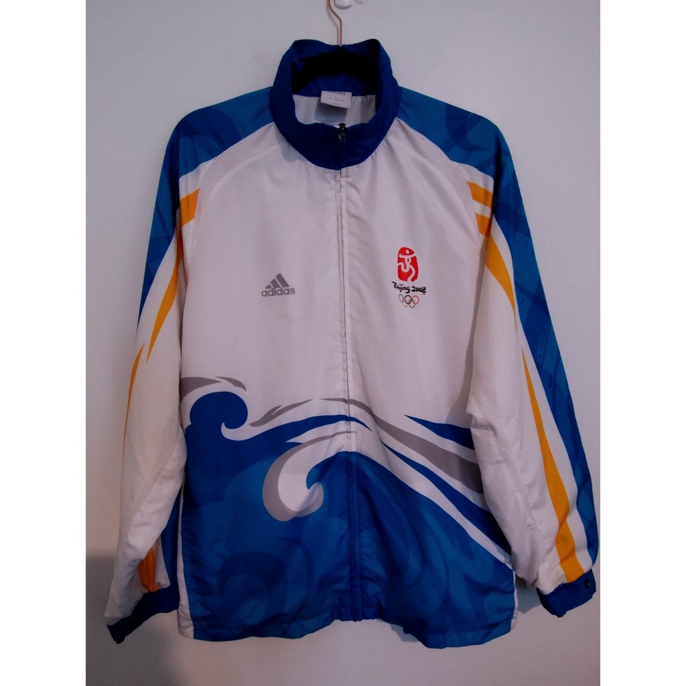 Adidas Beijing 2008 Olympic Games Volunteer Issued Jacket Blue White Mens L
